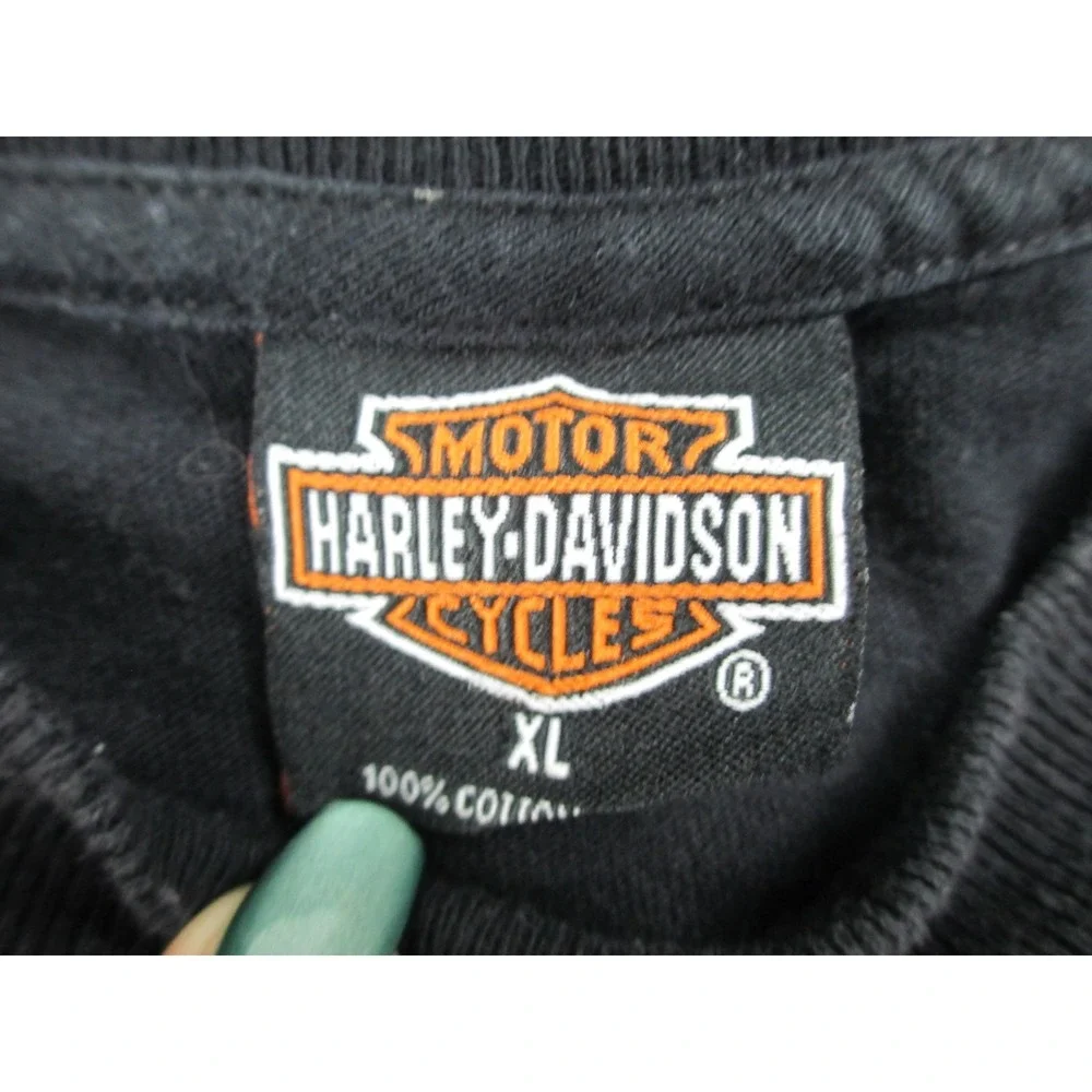 VINTAGE Harley Davidson Shirt Mens Extra Large Black Free The Spirit Eagle 90s*